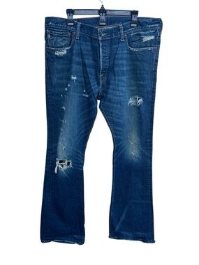 VTG Abercrombie Fitch Baxter Low Rise Slim Boot Jeans Dark Wash Mens 36x32 Y2K